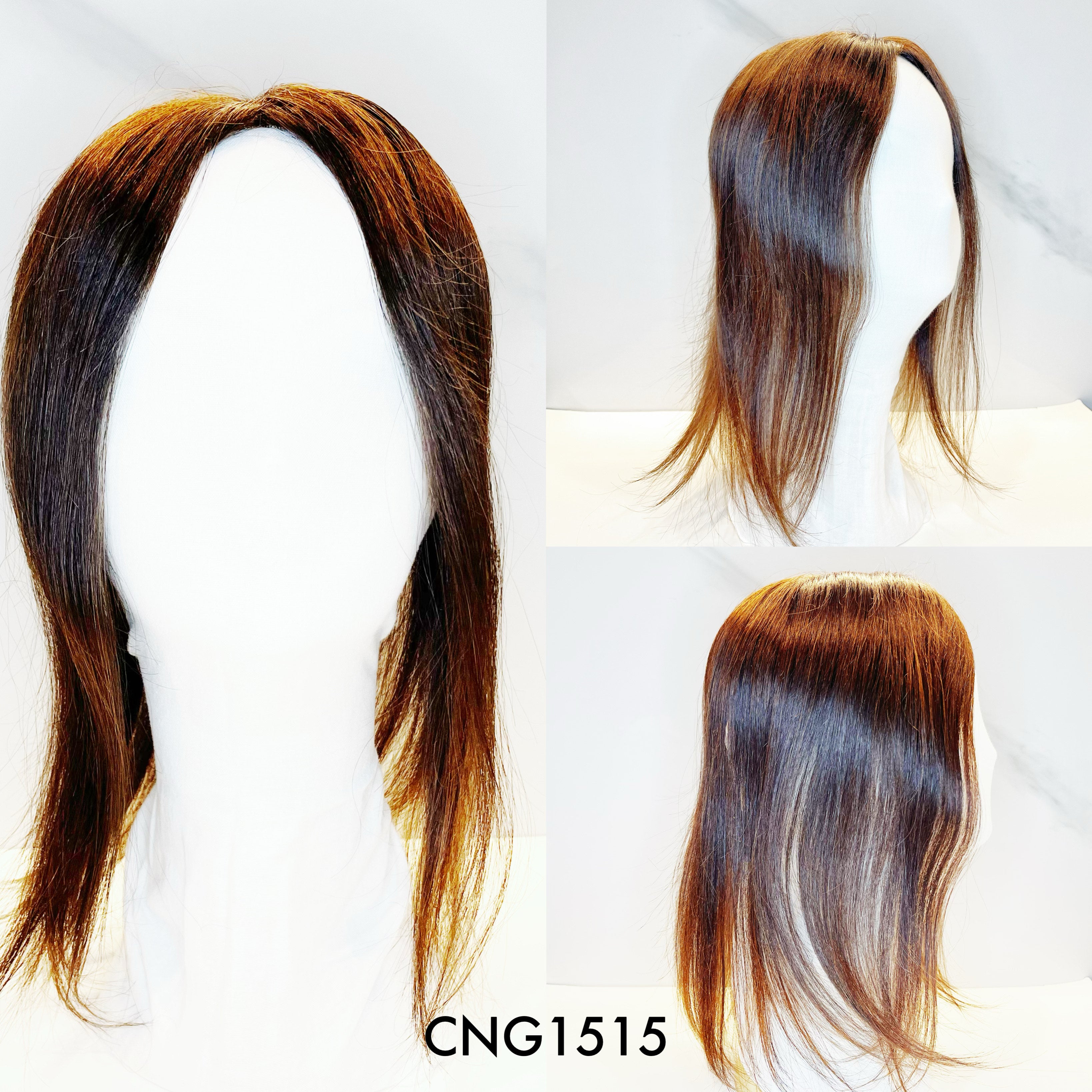 Human Hair Topper – Natural Straight Dark Brown, Long - cngwigs