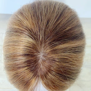 Colored Human Hair Topper – Natural Straight Copper Blonde, Shoulder-Length - cngwigs