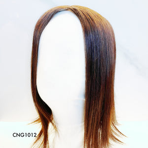 Human Hair Topper – Natrual Straight Dark Brown, Shoulder-Length - cngwigs
