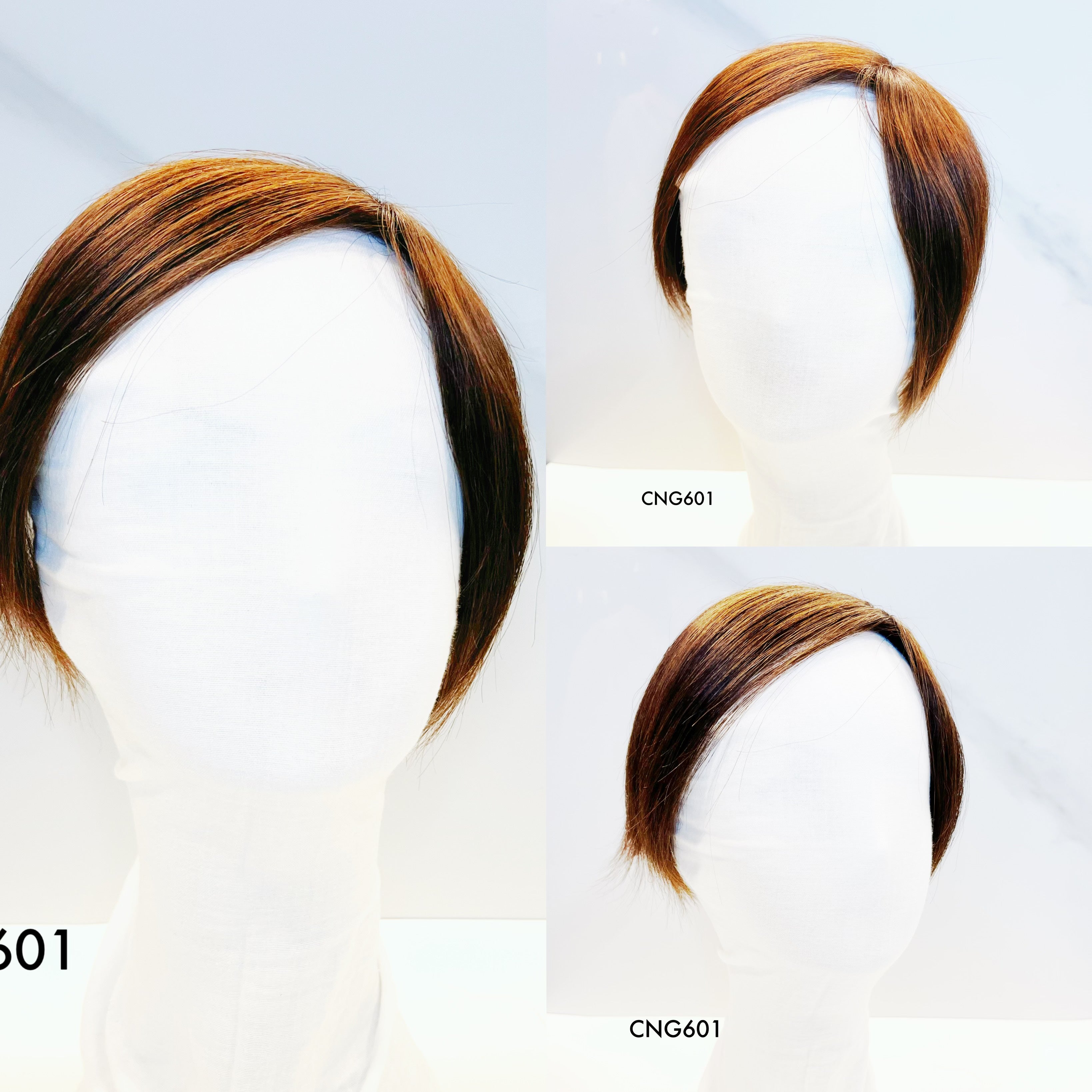 Human Hair Topper – Natural Straight Dark Brown, Short - cngwigs