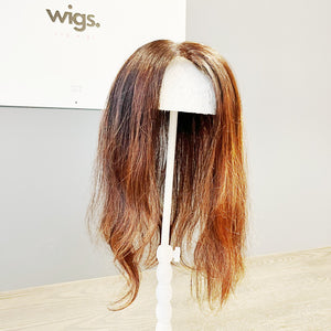 Human Hair Topper – Wavy Brown, Long - cngwigs