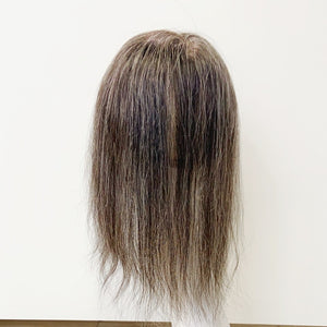 Human Hair Topper – Natrual Straight Ash Brown, Shoudler-Length - cngwigs