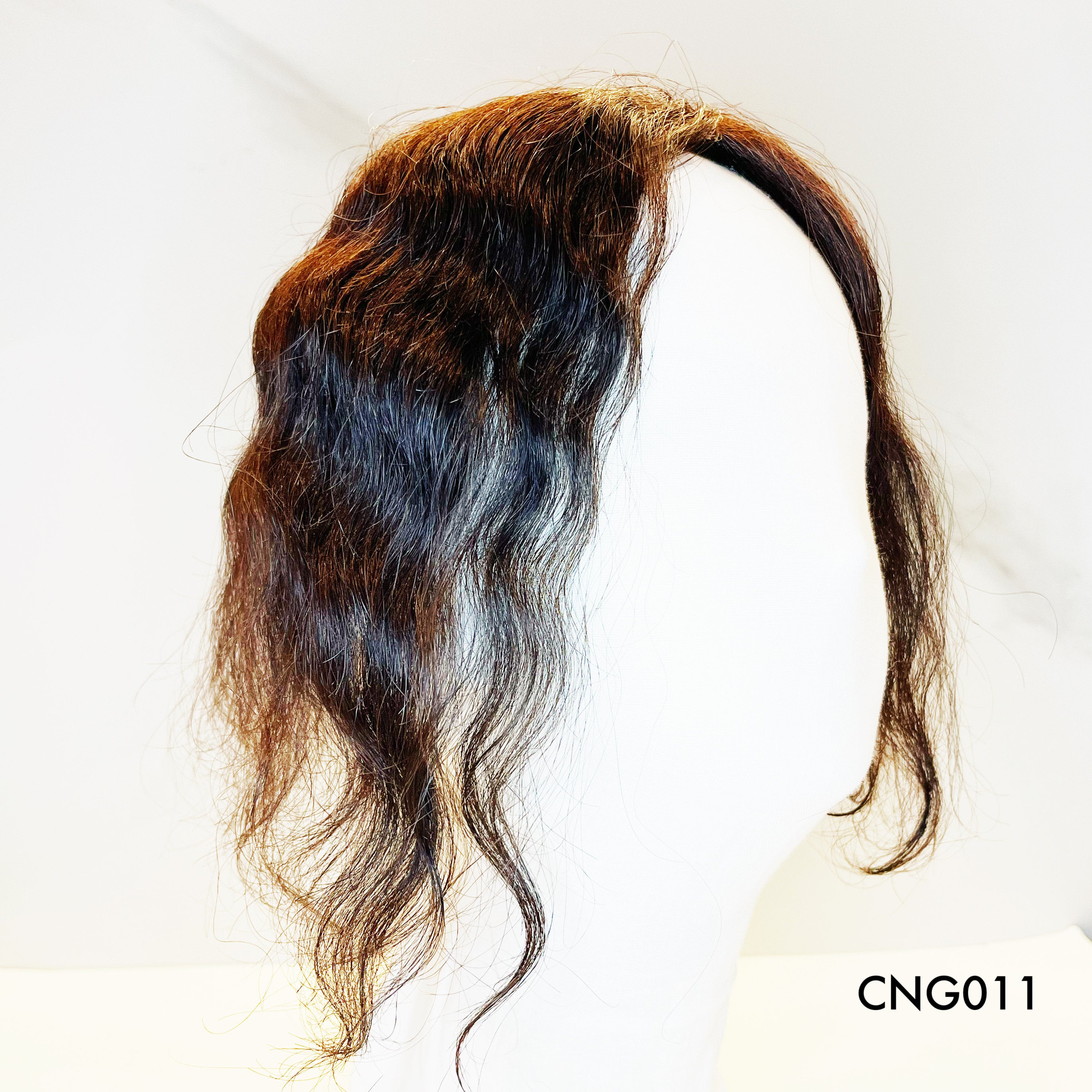 Human Hair Topper – Natural Wavy Dark Brown, Short - cngwigs