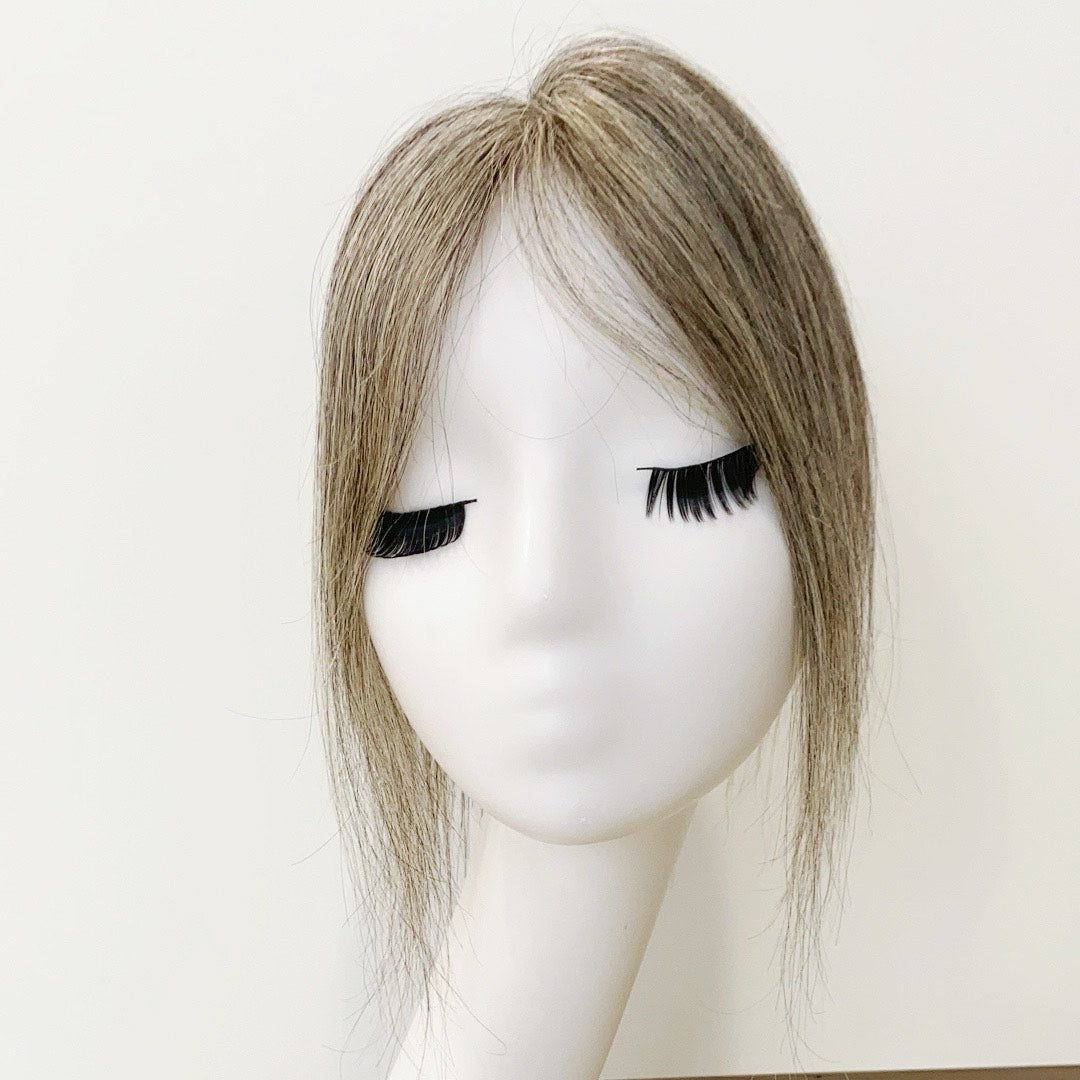 Colored Human Hair Topper – Natural Straight Dark Ash Blonde, Shoulder-Legnth - cngwigs