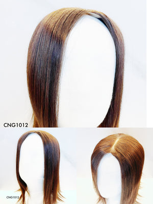 Human Hair Topper – Natrual Straight Dark Brown, Shoulder-Length - cngwigs