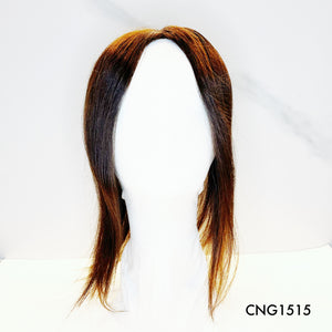 Human Hair Topper – Natural Straight Dark Brown, Long - cngwigs