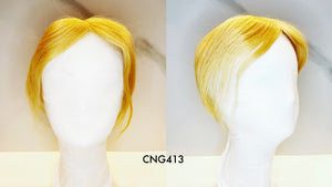 Human Hair Topper – Natural Straight Vivid Blonde, Short - cngwigs