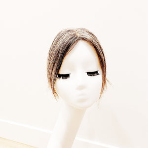 Human Hair Topper – Natrual Straight Grey, Short - cngwigs