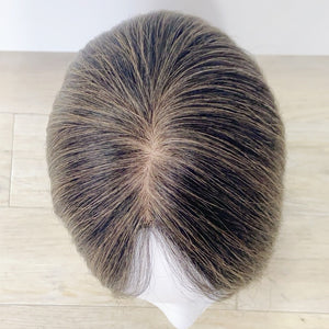 Colored Human Hair Topper – Natural Straight Dark Brown, Long - cngwigs