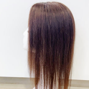 Human Hair Topper – Natural Straight Deep Brown, Long - cngwigs