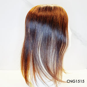 Human Hair Topper – Natural Straight Dark Brown, Long - cngwigs