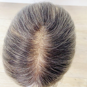 Human Hair Topper – Natrual Straight Ash Brown, Shoudler-Length - cngwigs