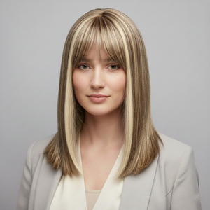 Blonde Wig – Natrual Straight Blonde with Highlights, Shoulder-Length - cngwigs