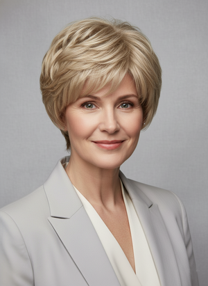 Real Human Hair Wig – Natural Wavy Blonde. Short - cngwigs