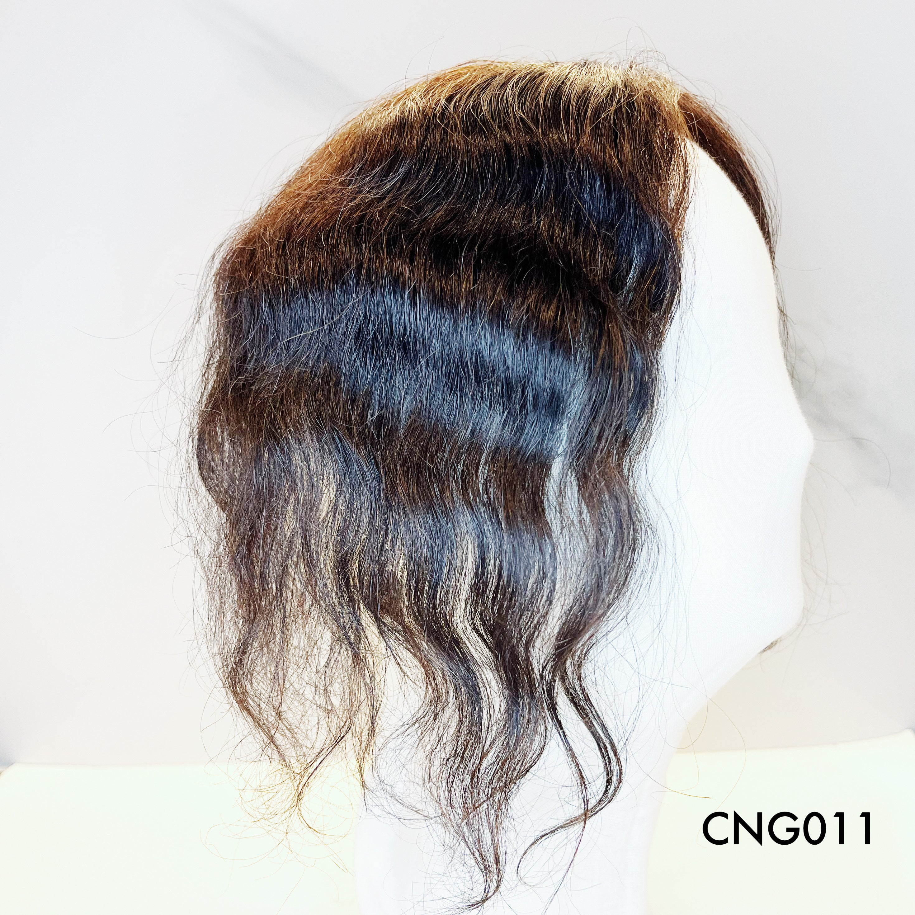 Human Hair Topper – Natural Wavy Dark Brown, Short - cngwigs