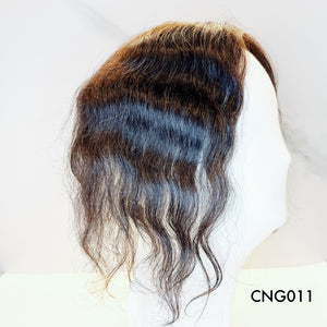 Human Hair Topper – Natural Wavy Dark Brown, Short - cngwigs