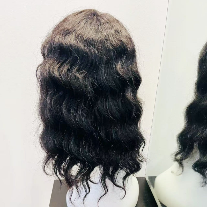 Black Wig – Wavy with Bang, Shoudler-Length - cngwigs