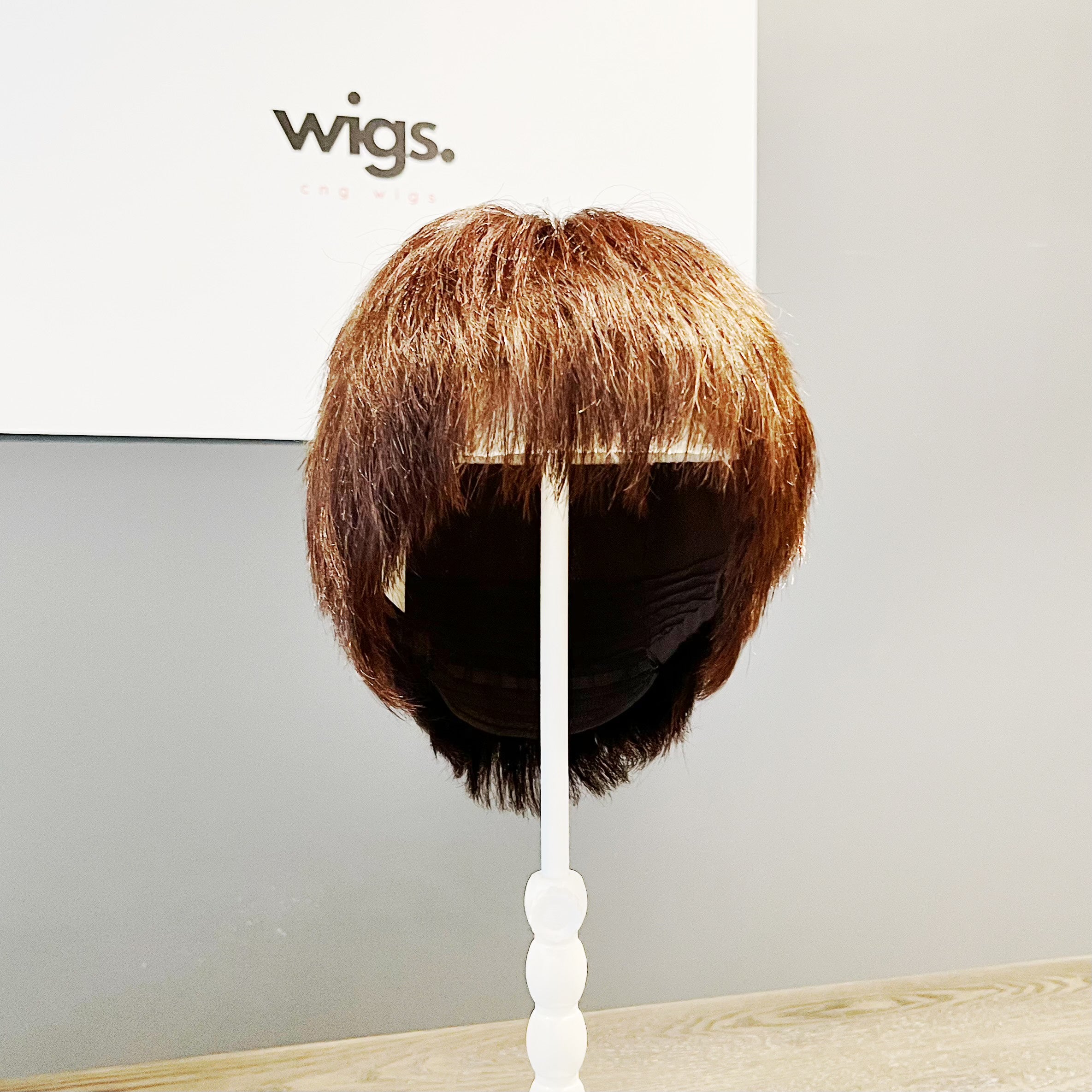 Real Human Hair Wig – Soft Wave Chestnut Brown, Short - cngwigs
