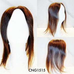 Human Hair Topper – Natural Straight Dark Brown, Long - cngwigs