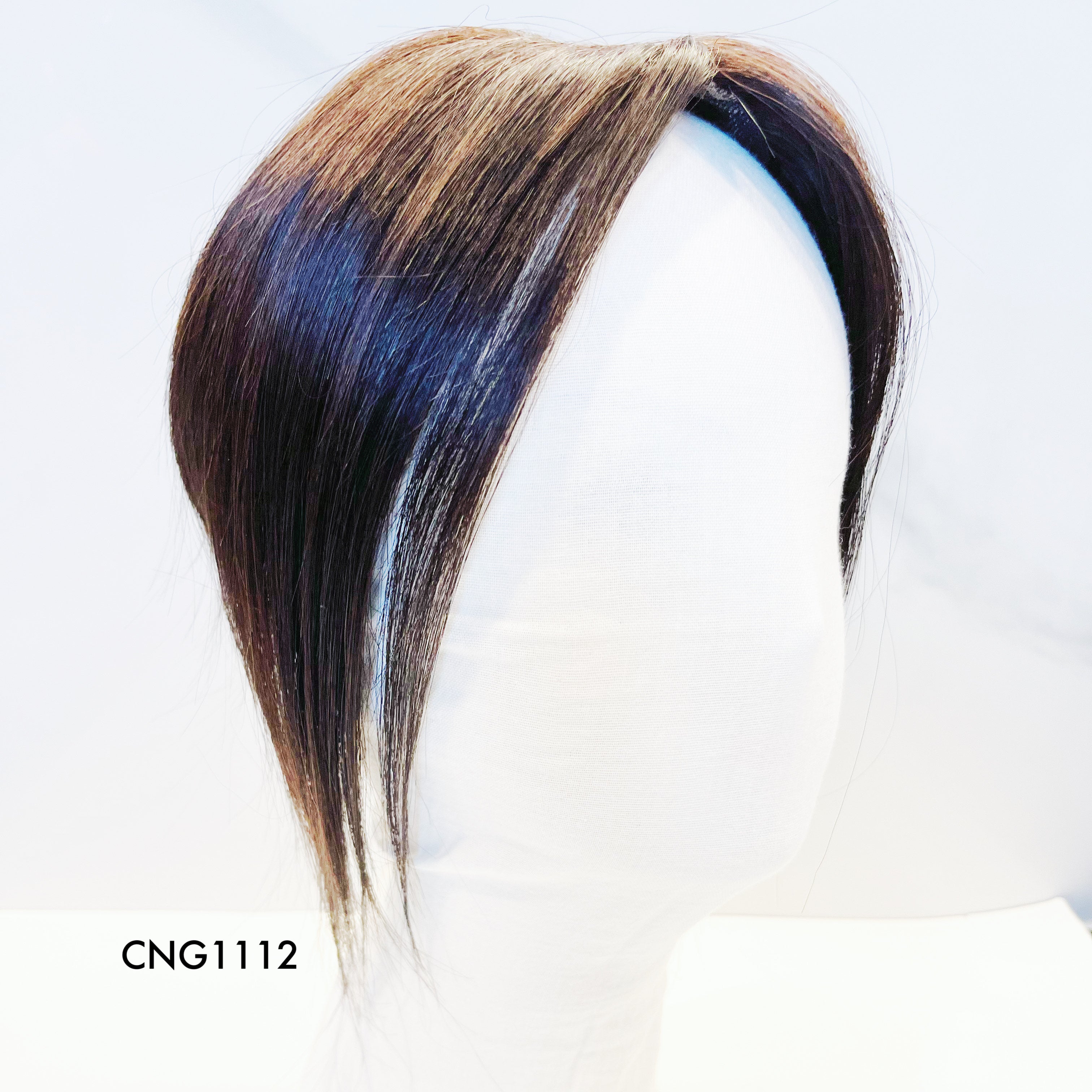 Human Hair Topper – Natural Straight Side-Part Dark Brown, Short - cngwigs