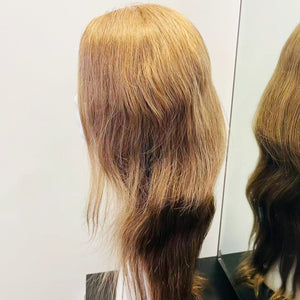 Human Hair Wig – Wavy Caramel Brown, 22 Inch - cngwigs