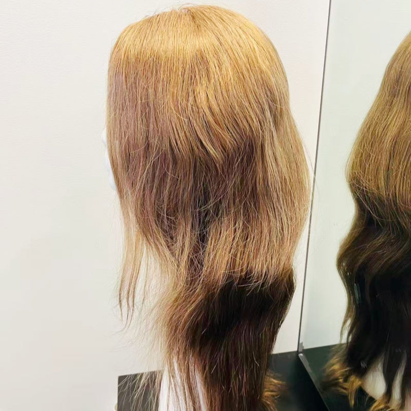 Human Hair Wig – Wavy Caramel Brown, 22 Inch - cngwigs