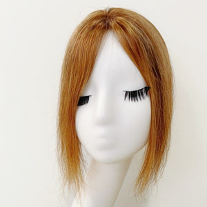 Colored Human Hair Topper – Natural Straight Copper Blonde, Shoulder-Length - cngwigs
