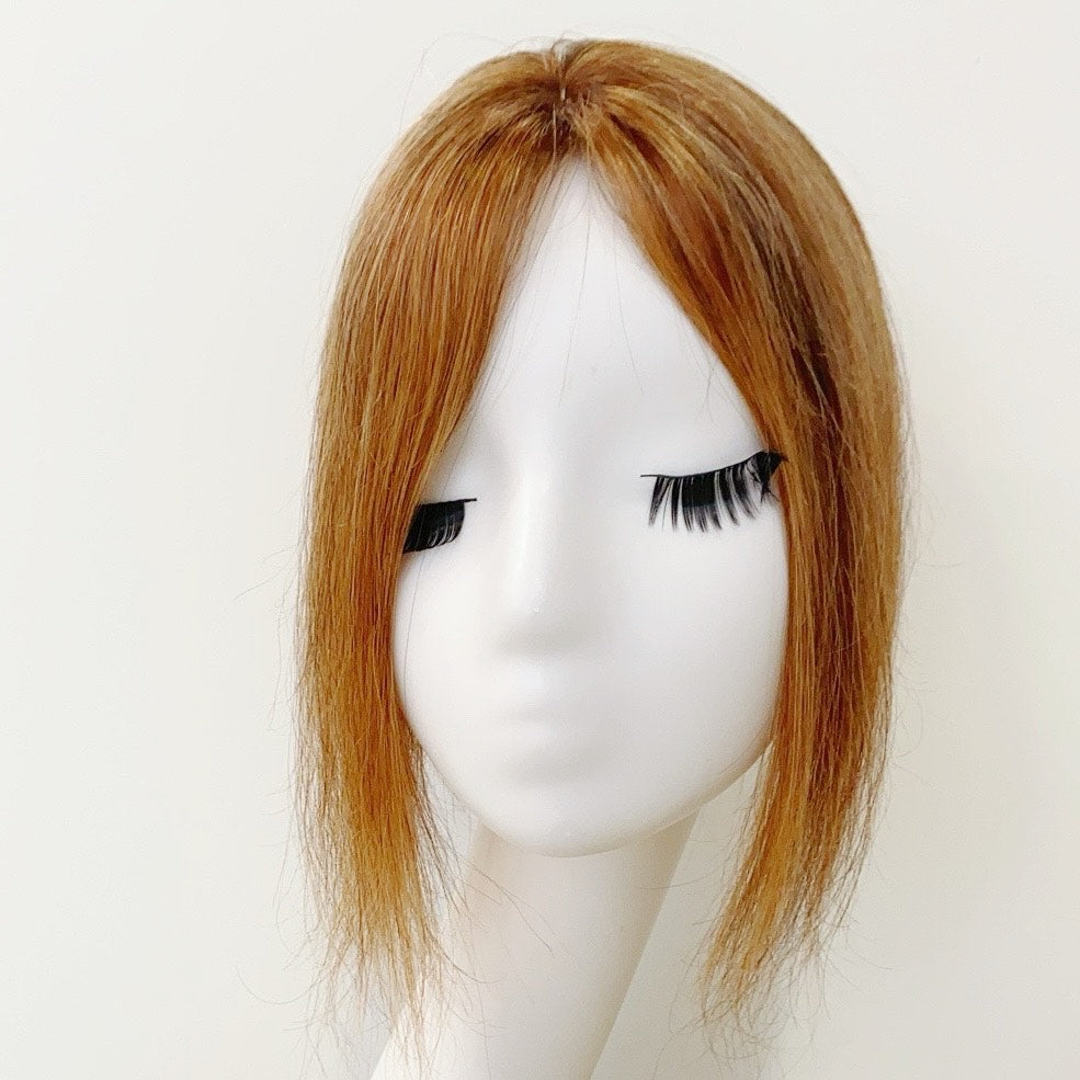 Colored Human Hair Topper – Natural Straight Copper Blonde, Shoulder-Length - cngwigs