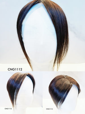 Human Hair Topper – Natural Straight Side-Part Dark Brown, Short - cngwigs