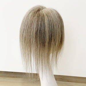Colored Human Hair Topper – Natural Straight Dark Ash Blonde, Shoulder-Legnth - cngwigs