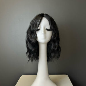 Synthetic Wig - Wavy Black, Shoulder-Length - cngwigs