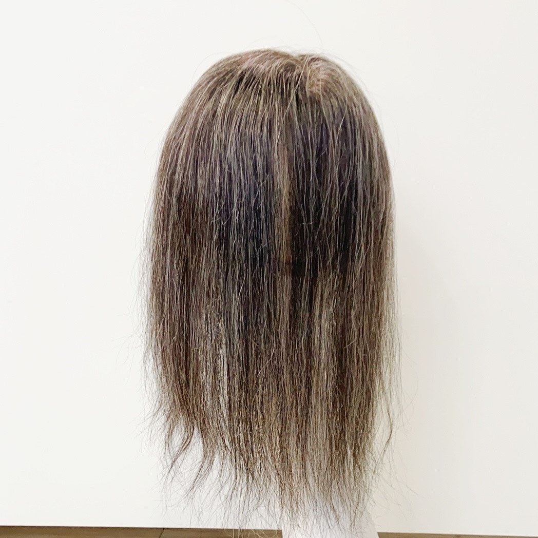 Human Hair Topper – Natrual Straight Ash Brown, Shoudler-Length - cngwigs