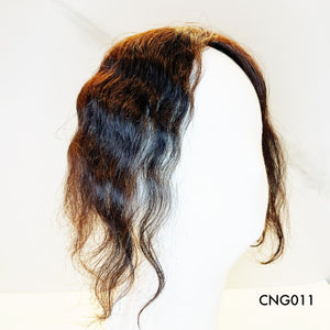 Human Hair Topper – Natural Wavy Dark Brown, Short - cngwigs