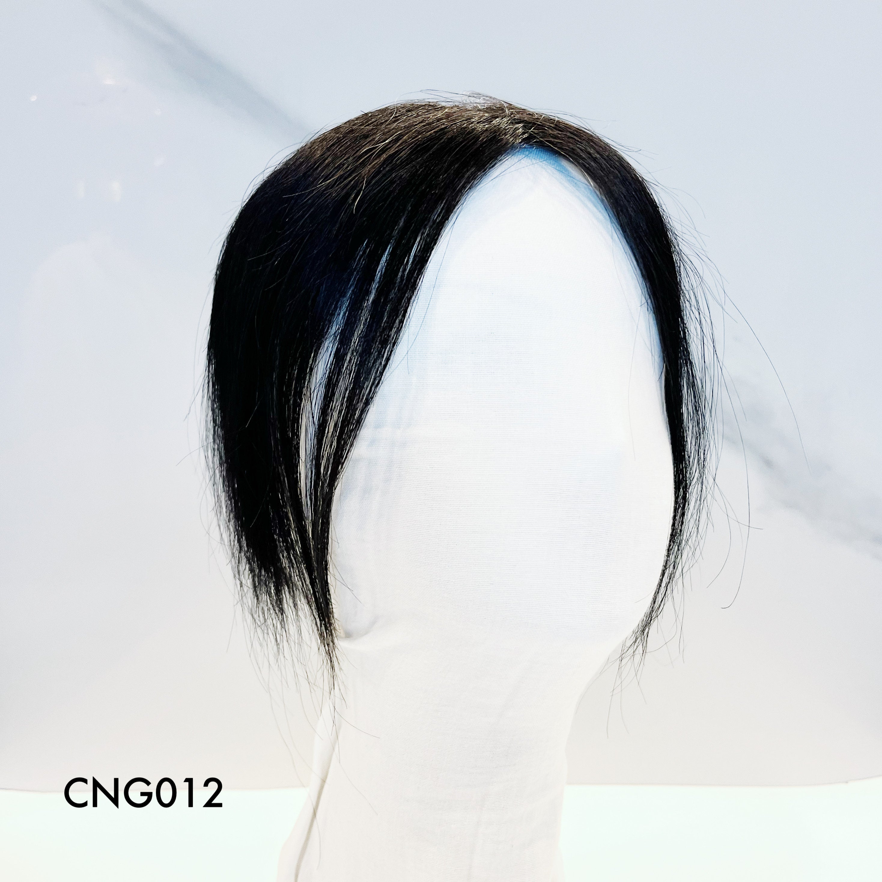 Human Hair Topper – Natural Straight Black, Short - cngwigs