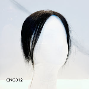 Human Hair Topper – Natural Straight Black, Short - cngwigs