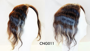 Human Hair Topper – Natural Wavy Dark Brown, Short - cngwigs