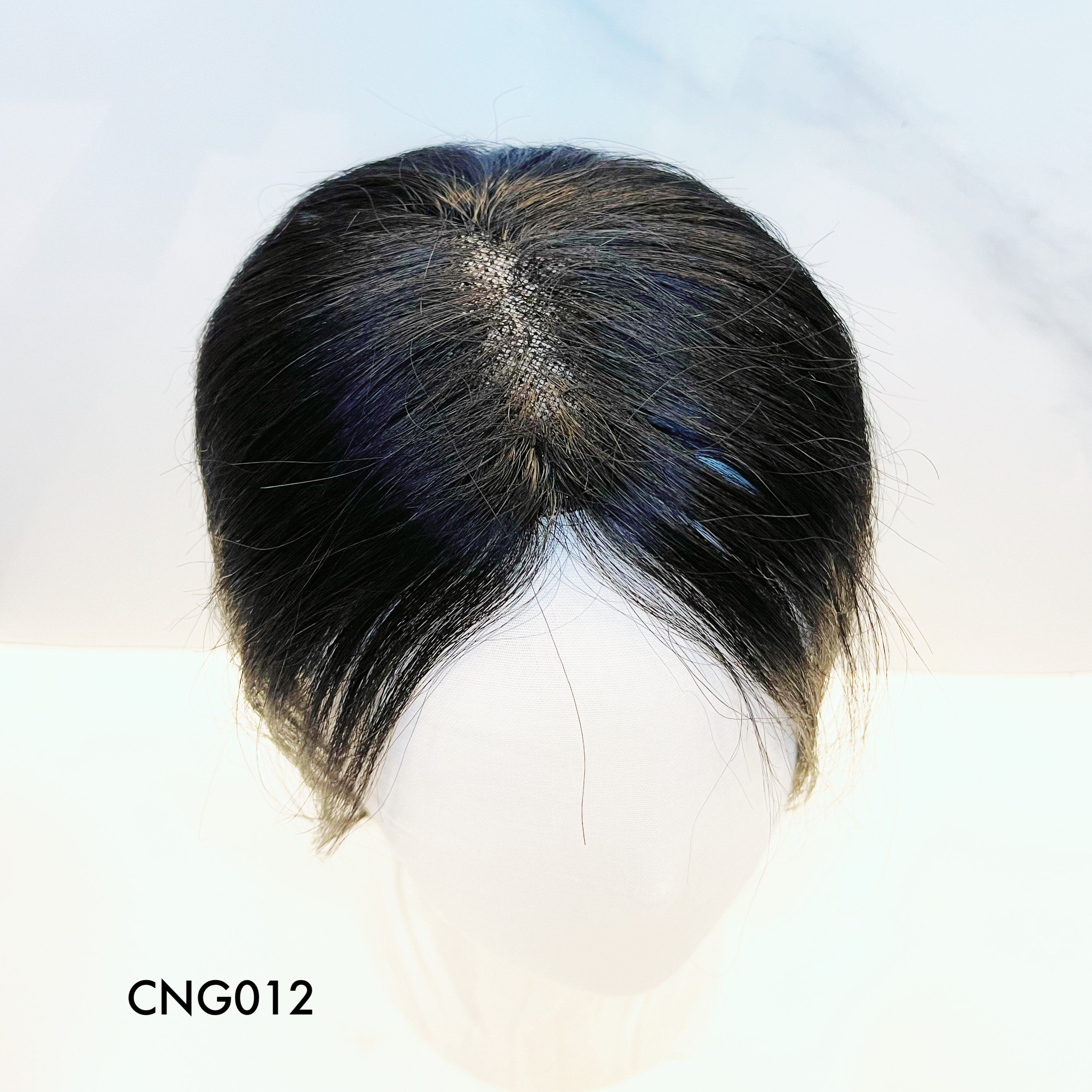 Human Hair Topper – Natural Straight Black, Short - cngwigs