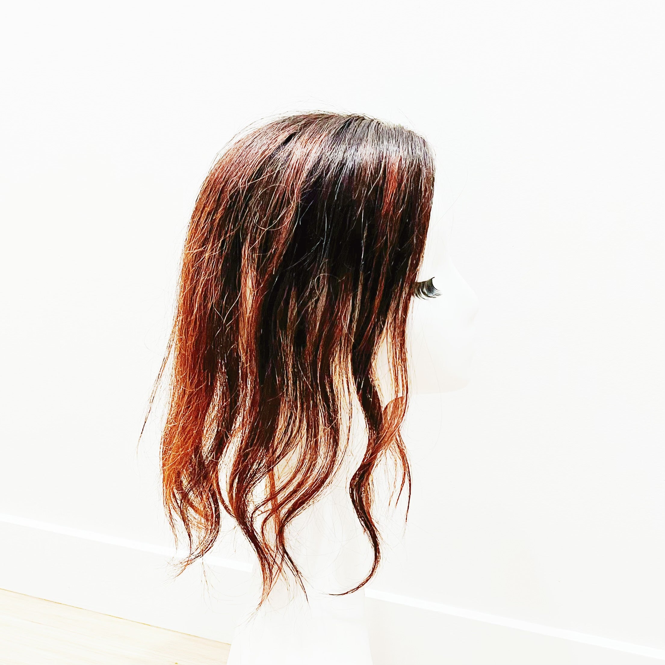 Real Human Hair Wig – Natural Curl Dark Brown, Long - cngwigs