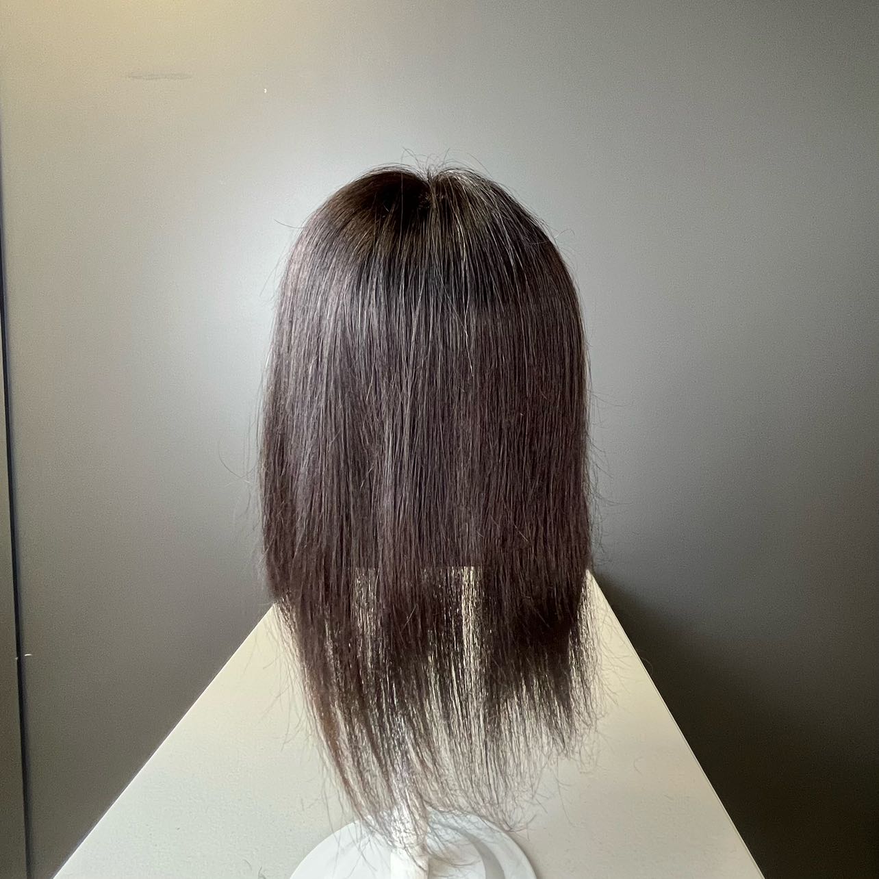 Human Hair Topper – Natural Straight Black, Shoulder-Length - cngwigs