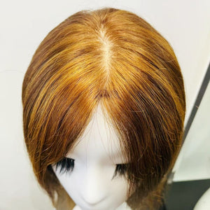 Human Hair Wig - Natural Straight Honey Blonde, Shoudler-Length - cngwigs
