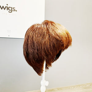 Real Human Hair Wig – Soft Wave Chestnut Brown, Short - cngwigs