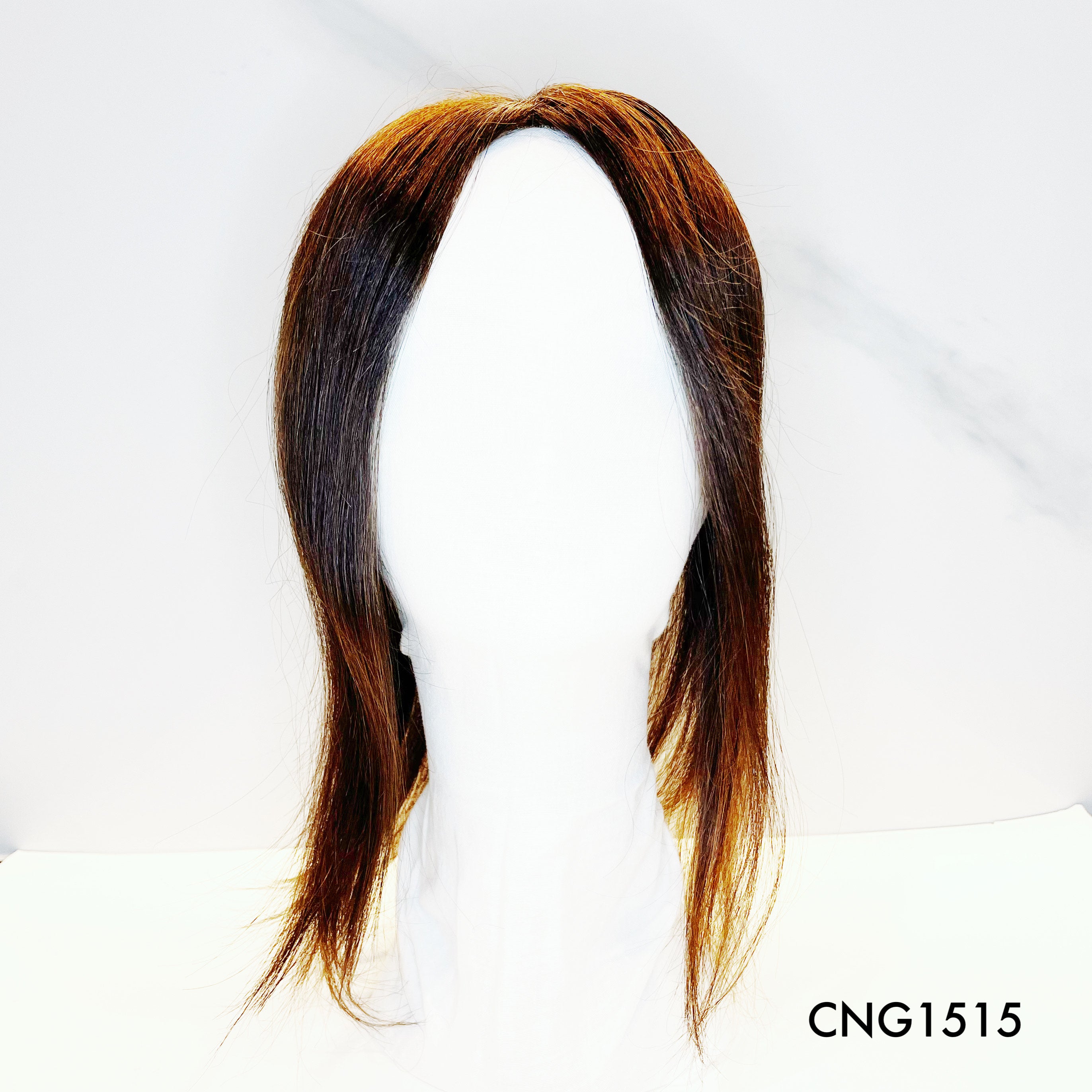 Human Hair Topper – Natural Straight Dark Brown, Long - cngwigs