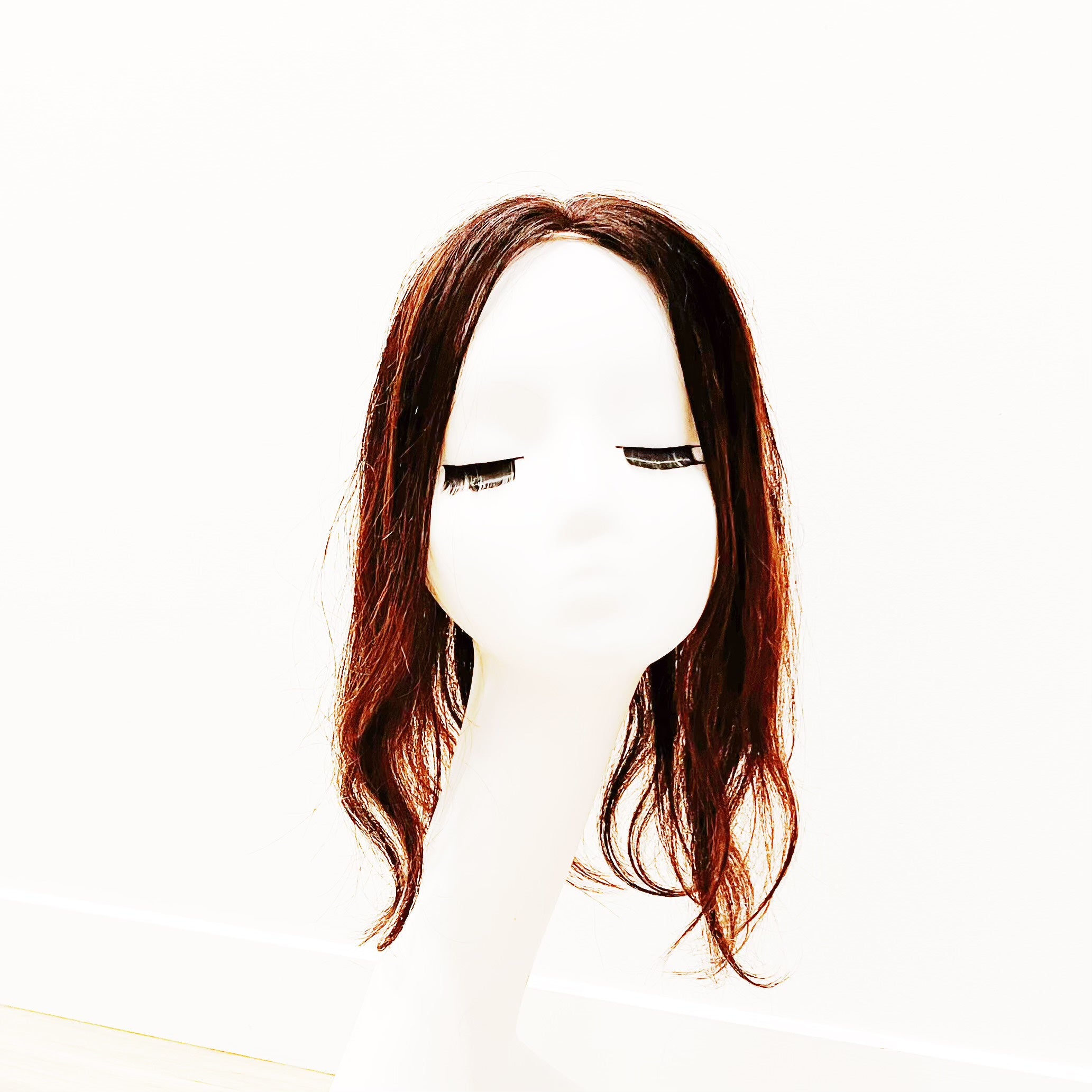 Real Human Hair Wig – Natural Curl Dark Brown, Long - cngwigs