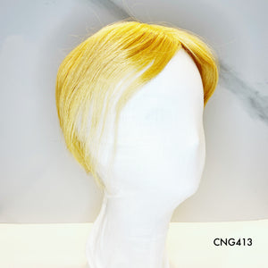 Human Hair Topper – Natural Straight Vivid Blonde, Short - cngwigs