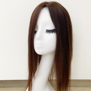 Human Hair Topper – Natural Straight Deep Brown, Long - cngwigs