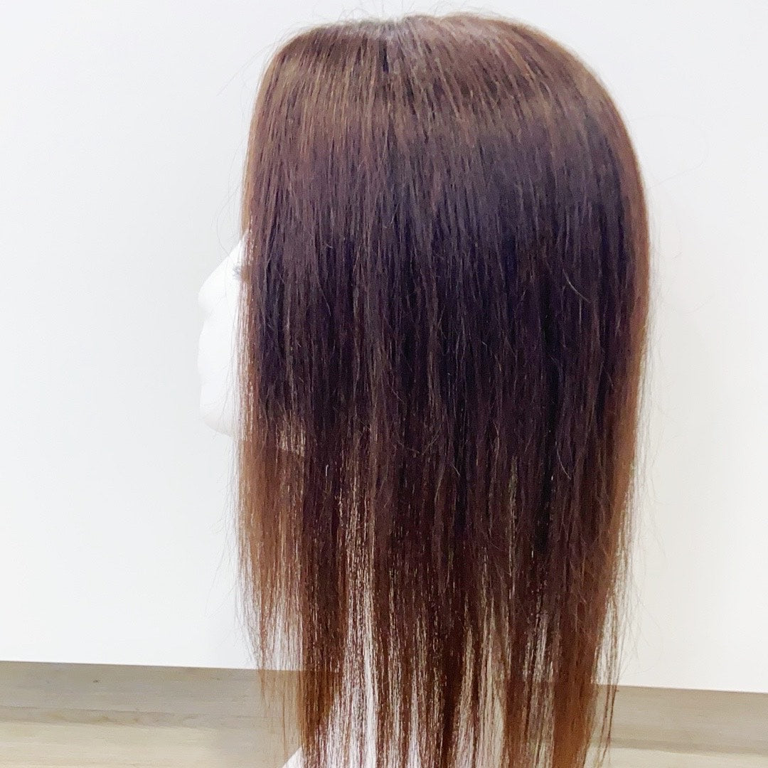 Human Hair Topper – Natural Straight Deep Brown, Long - cngwigs