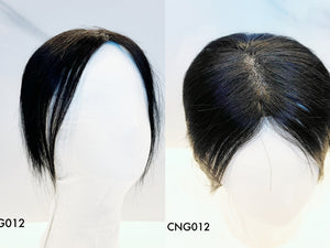 Human Hair Topper – Natural Straight Black, Short - cngwigs
