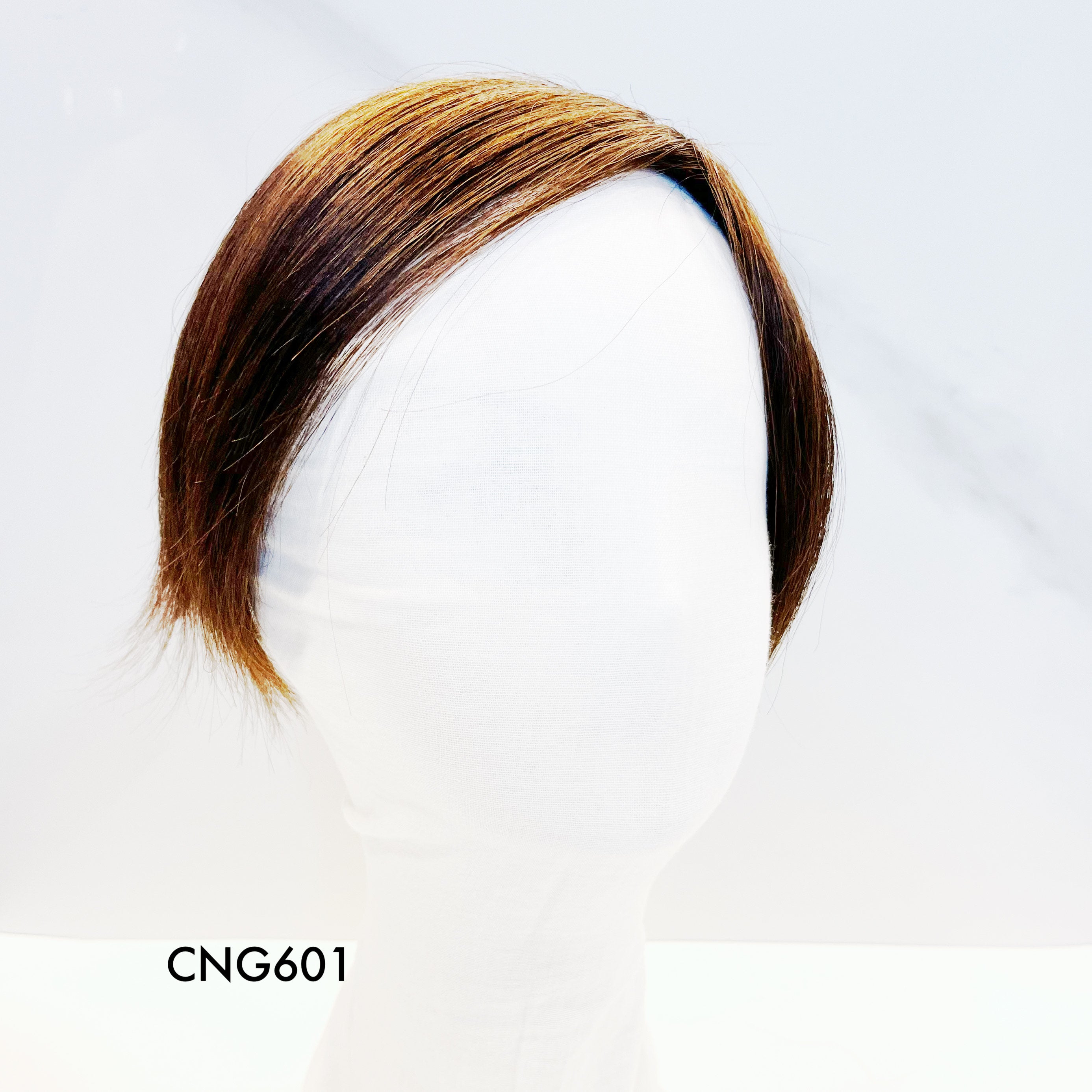 Human Hair Topper – Natural Straight Dark Brown, Short - cngwigs