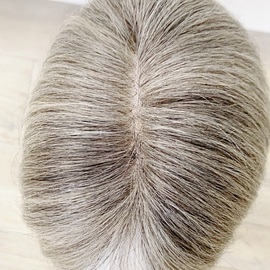 Colored Human Hair Topper – Natural Straight Dark Ash Blonde, Shoulder-Legnth - cngwigs