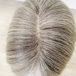 Colored Human Hair Topper – Natural Straight Dark Ash Blonde, Shoulder-Legnth - cngwigs